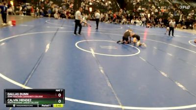 133 lbs Cons. Round 3 - Calvin Mendez, Northeastern Junior College vs Dallas Dunn, Iowa Western Community College