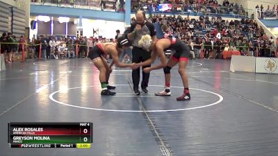 120 lbs Champ. Round 2 - Greyson Molina, Minico vs Alex Rosales, American Falls