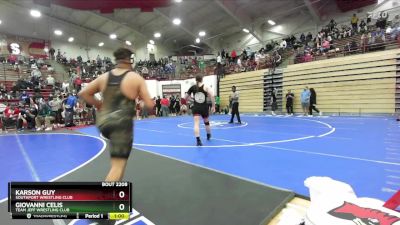 190 lbs Champ. Round 1 - Giovanni Celis, Team Jeff Wrestling Club vs Karson Guy, Southport Wrestling Club