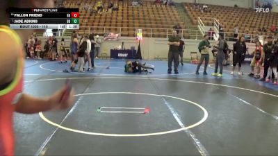 110 lbs 1st Place Match - Jade Adkins, Unattached vs Fallon Friend, Piqua Youth Wrestling Club