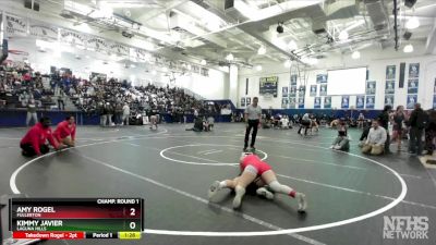 135 lbs Champ. Round 1 - Amy Rogel, Fullerton vs Kimmy Javier, Laguna Hills