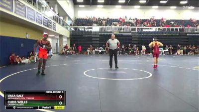 197 lbs Cons. Round 3 - Vaea Salt, Sacramento City College vs Chris Wells, Lassen College