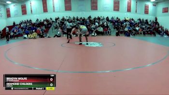 126 lbs 1st Place Match - Bradyn Wolfe, Cf Northwest vs Desmond Childers, Copley