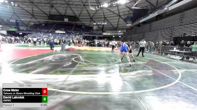 140 lbs Quarters - Crew Meier, Tahoma Jr. Bears Wrestling Club vs David Lakoduk, NWWC