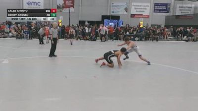 132 lbs Cons. Quarters - Caleb Arroyo, Moen Wrestling Academy vs Brody Gossen, Jackrabbit Wrestling Academy