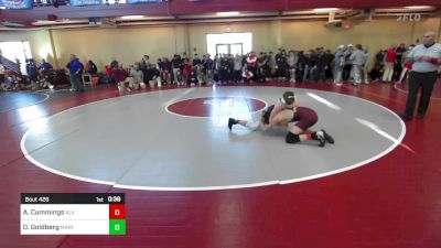 132 lbs Consi Of 32 #1 - Aaron Cummings, Alvirne vs Owen Goldberg, Minnechaug