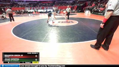 1A 126 lbs Cons. Round 2 - Omar Samayoa, Elmhurst (IC Catholic) vs Brandon Green Jr, Roxana