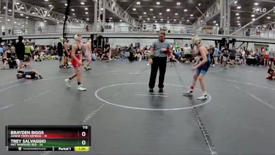 115 lbs Round 6 (8 Team) - Brayden Biggs, Junior Terps Express vs Trey Salvaggio, Mat Warriors Red