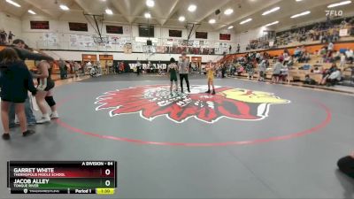 84 lbs Round 4 - Garret White, Thermopolis Middle School vs Jacob Alley, Tongue River