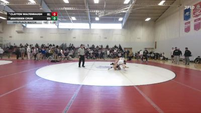 132 lbs 3rd Place Match - Braydden Crum, Western Reserve Academy vs Clayton Waltenbaugh, Hill School