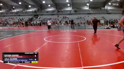 157 lbs Quarterfinal - Kayden Kinder, Rolla High School Wrestling vs Cole Aguirre, Collum Trained School Of Wrestling