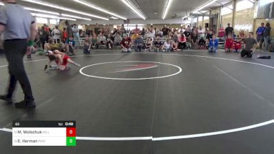 66 lbs Consi Of 16 #2 - Maximus Wolochuk, Millersburg vs Eli Herman, Penfield