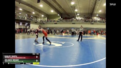 115 lbs Champ. Round 1 - Reuben Brake, Joplin Youth Wrestling Club vs Kailey Smith, Nevada Tiger Pit Wrestling Club