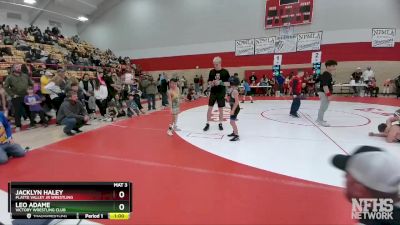 66-72 lbs Round 2 - Leo Adame, Victory Wrestling Club vs Jacklyn Haley, Platte Valley Jr Wrestling