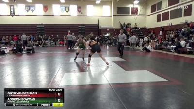 170 lbs Cons. Round 2 - Onyx VanderHorn, Cedar Rapids Kennedy vs Addison Bowman, Prairie, Cedar Rapids