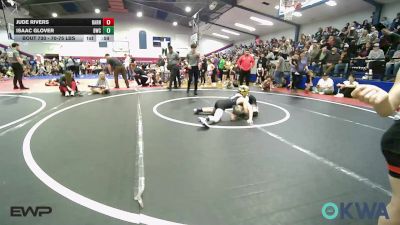 70-75 lbs Semifinal - Jude Rivers, Barnsdall Youth Wrestling vs Isaac Glover, Brushy Wrestling Club