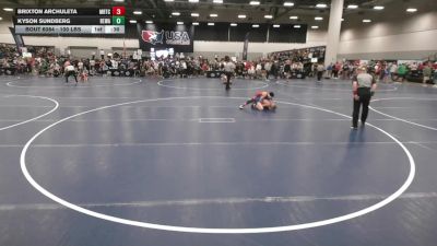 100 lbs Champ. Rd Of 64 - Kyson Sundberg, Berge Elite Wrestling Academy vs Brixton Archuleta, Midwest Regional Training Center