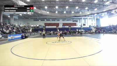190 lbs Round 2 (3 Team) - Tarik Hassan, Saratoga Springs Sr HS vs Logan Spinella, Sachem North