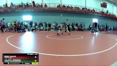 109 lbs Quarterfinal - Kalista Johnson, Midwest Xtreme Wrestling vs Bree Mauck, Unattached