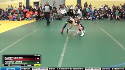 50 lbs Cons. Round 3 - Maverick Lembke, Westfield Razorbacks Wrestling vs Garrett Johnson, Dakota Boyz