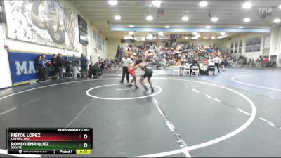 157 lbs Cons. Round 3 - Romeo Enriquez, Servite vs Pistol Lopez, Central East