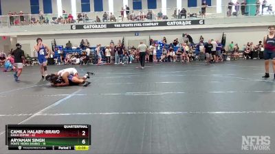 185-210 lbs Quarterfinal - Camila Halaby-Bravo, Eagle Empire vs Aryaman Singh, Ponte Vedra Sharks