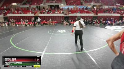 100 lbs Round 1 (16 Team) - Anyah Diaz, Dallas Wilson vs Felicity Tarango, Lubbock