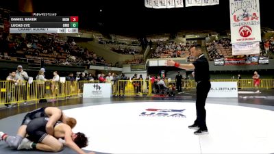 Junior Boys - 138 lbs Champ. Round 1 - Lucas Lye, Casa Roble High School Wrestling vs Daniel Baker, Reedley High School Wrestling