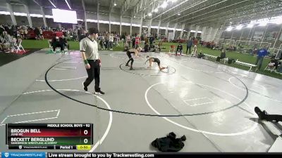 92 lbs Cons. Round 3 - Beckett Berglund, Sanderson Wrestling Academy vs Brogun Bell, Juab WC