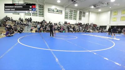 117 lbs Quarterfinals (8 Team) - Gabby Diaz, Grand Canyon University Club vs Savannah Sequeira, Westcliff