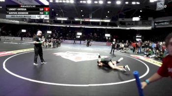 Girls 120 lbs 3rd Place Match - Justus Johnson, Peninsula (Girls) vs Linsey Ortega, Toppenish (Girls)