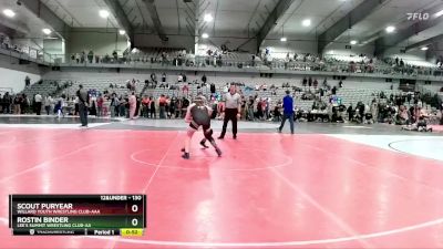 130 lbs Cons. Round 5 - Rostin Binder, Lee`s Summit Wrestling Club-AA vs Scout Puryear, Willard Youth Wrestling Club-AAA