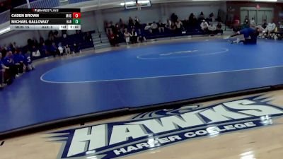 157 lbs Round 1 (8 Team) - Caden Brown, Muskegon Community College vs Michael Galloway, Harper College