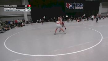 155 lbs Champ. Rd Of 32 - Nickolai Wieser, Red Raiders Wrestling Team vs Hendrix Kalvig, Viking Wrestling Club (IA)