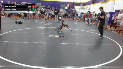 55 lbs Champ. Round 1 - Joel Manson, Mighty Warriors Wrestling Acad vs Clara Corey, Carolina Reapers