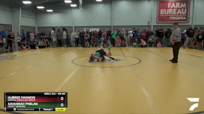 65-69 lbs Round 4 - Savannah Phelan, Legacy Dragons vs Aubree Mannon, Norton Wrestling Group