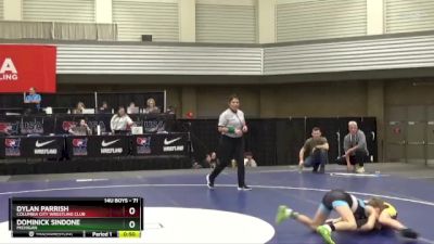 71 lbs Cons. Round 2 - Dominick Sindone, Michigan vs Dylan Parrish, Columbia City Wrestling Club