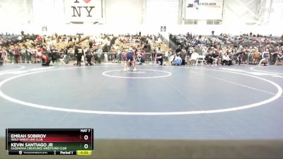 120 lbs Cons. Round 2 - Kevin Santiago Jr, Cazenovia Creatures Wrestling Club vs Emrah Sobirov, Wolf Wrestling Club