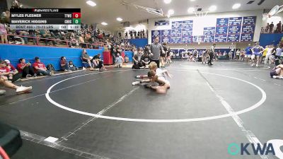 70-73 lbs Rr Rnd 3 - Myles Flesner, Team Tulsa Wrestling Club vs Maverick Higgins, Choctaw Ironman Youth Wrestling