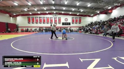 157 lbs Champ. Round 2 - Gabriel Aguilar, San Jose State University vs Khamani Williams, Sierra College