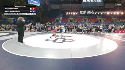 95 lbs Champ. Rd Of 64 - Jacobi Outman, MI vs Ariel Humphreys, MO