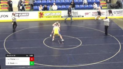 212 lbs Round Of 32 - Jacob Fisher, Bedford vs Zeke Doak, River Valley