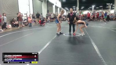 118 lbs Round 2 (8 Team) - Juliana Oxenberg, Buccaneers WC vs Autumn Littleton, Validus WC