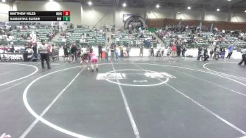 98 lbs Round Of 16 - Matthew Hiles, NorCal Nomads vs Samantha Sliger, Run To Danger