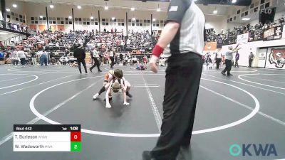 55 lbs 7th Place - Theo Burleson, Wyandotte Youth Wrestling vs Westin Wadsworth, Morris Wrestling Association