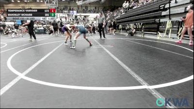 91 lbs Semifinal - Temperance Vanvder, Lone Grove Takedown Club vs MaKinley McNabb, Chickasha Youth Wrestling