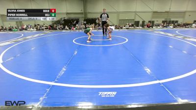 50 lbs 3rd Place - Olivia Jones, Super Girls K-6 Blue vs Piper Norrell, Oklahoma Mafia Girls K-6