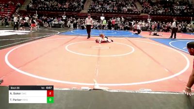 55 lbs Quarterfinal - Axel Baker, Claremore Wrestling Club vs Tate Parker, Pryor Tigers