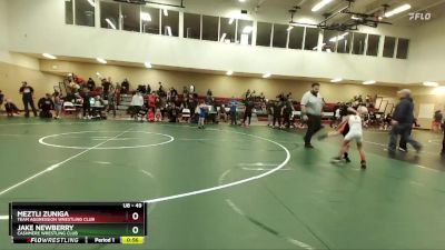 49 lbs Champ. Round 1 - Meztli Zuniga, Team Aggression Wrestling Club vs Jake Newberry, Cashmere Wrestling Club
