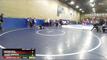 157 lbs Cons. Round 4 - Xavier Robinson, Farmersville vs Nathan Paul, Bakersfield Christian